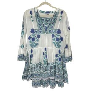 Juliet Dunn Floral Print Cotton Mini Dress